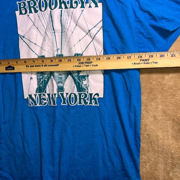 Free State Adult Medium Brooklyn New York Blue Short Sleeve Travel Shirt (Z) - Picture 4 of 5